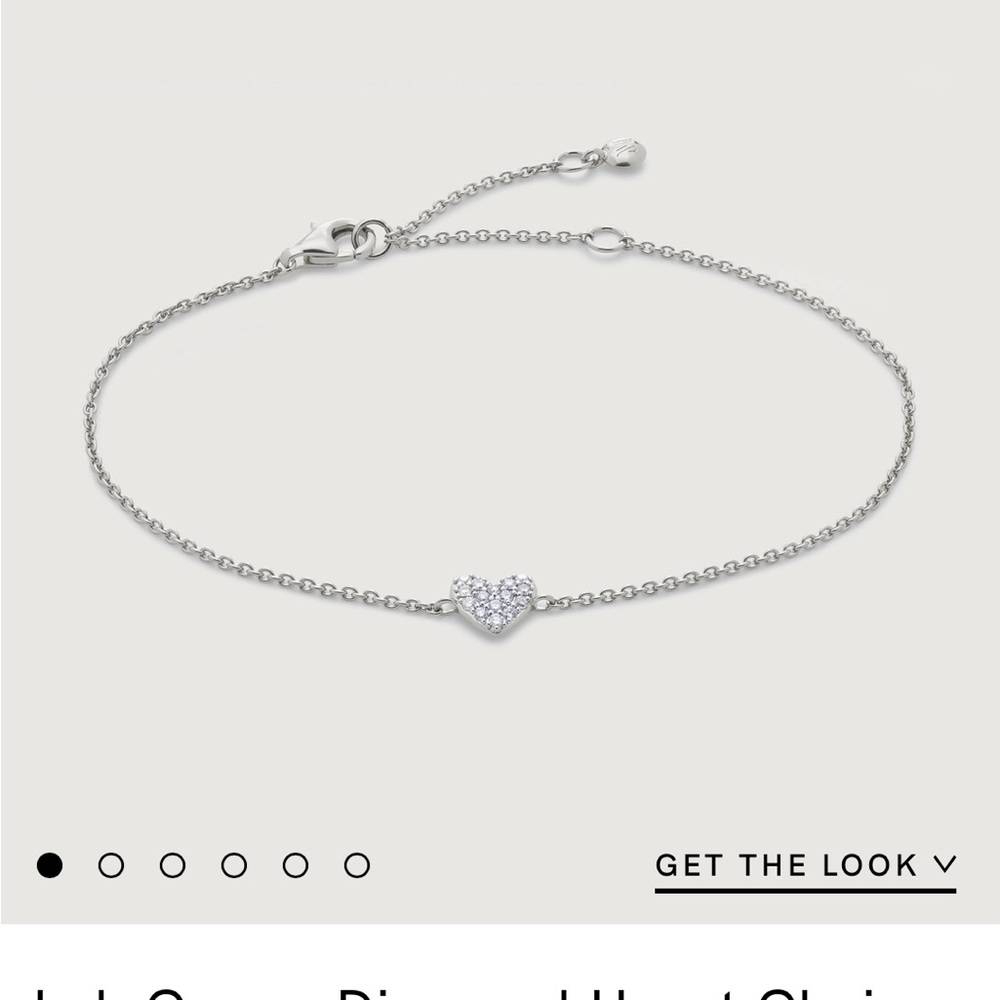 Monica Viander Diamond  heart chain bracelet